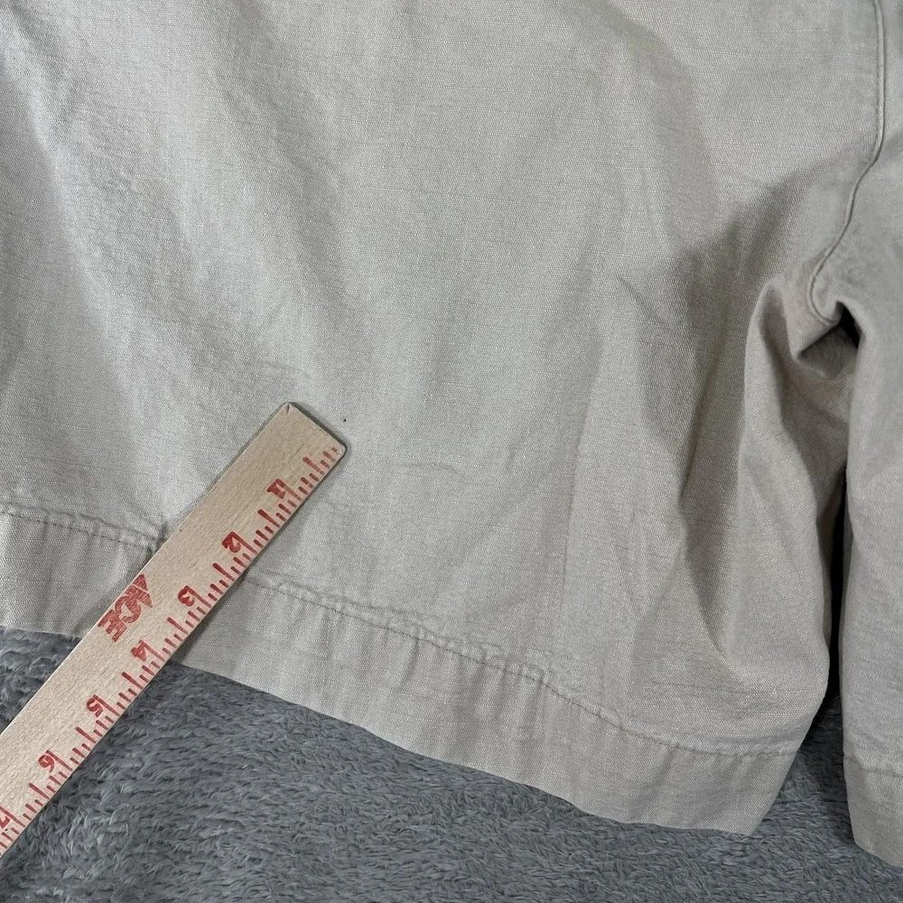 Eddie Bauer Shorts Mens XL Beige Elastic Waist Webbing Belt‎ Hiking Utility